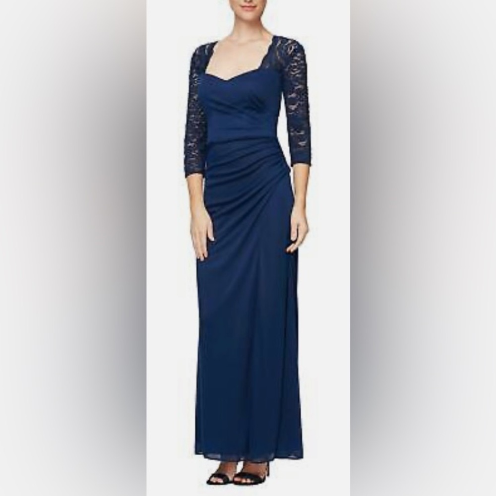 Alex Evenings size 18 Long Formal Navy dress
